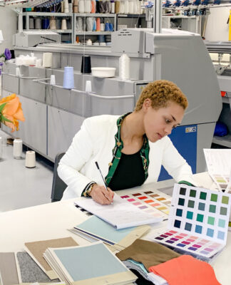 Pandemic proof Yarn Show successful for Knitwear Lab Yarn collections were placed on display amongst Knitwear Lab’s daily operations. © Knitwear Lab