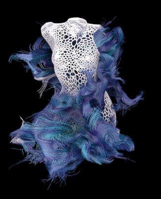 Linxi Zhu’s Wave Illusion knitwear collection Wave Design. © Linxi Zhu