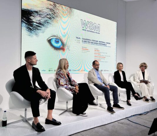 Fulgar’s Alan Garosi (left) with fellow participants at the recent White Sustainable Milano event. © Fulgar