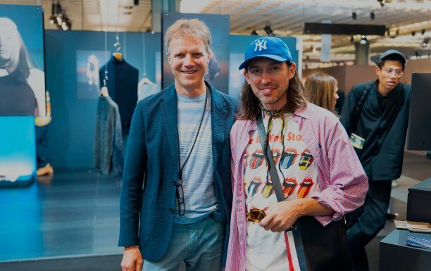 Jörg Hartmann, Head of Fashion & Technology at Stoll (left) with Graham Tabor, a designer friend who has been working with Stoll for a long time. © Moon Digital Agency (@moon_digitalagency)